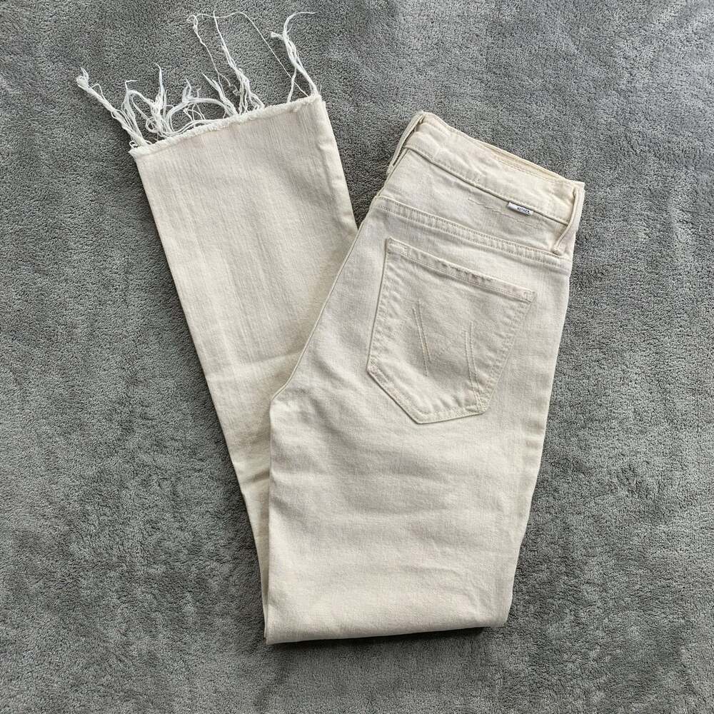 Mother Superior The Insider Crop Step Fray Jeans Womens 27x27” Act Natural Denim